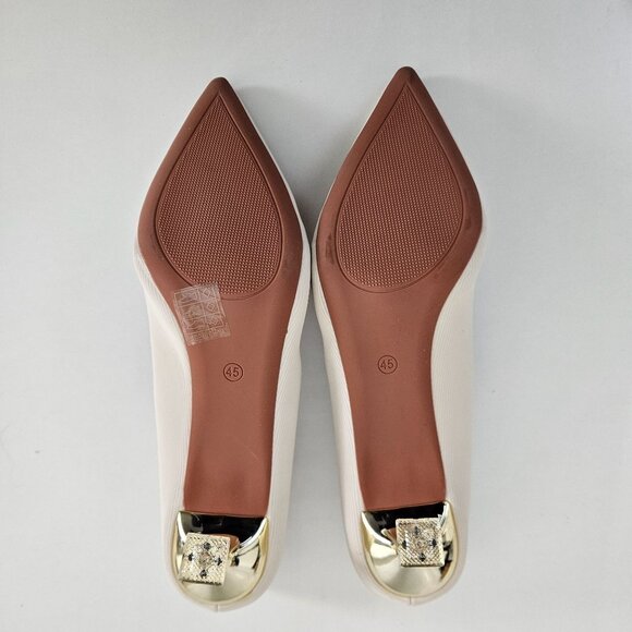 Elegant Womens Size 11 VenusCelia Pointed Toe Pumps Stiletto Gold Curved Heels - Picture 9 of 12